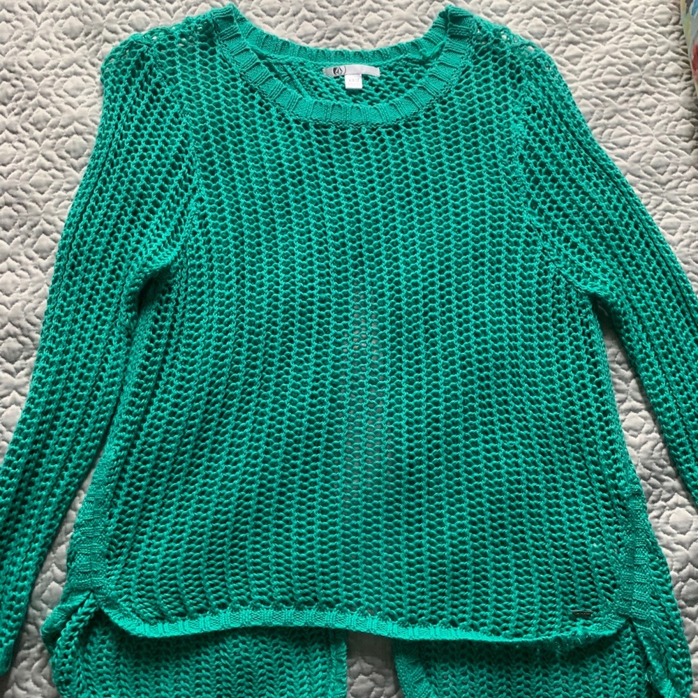 Volcom teal woman’s sweater medium